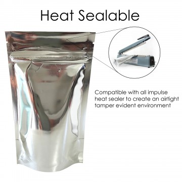 250g Silver Shiny Stand Up Pouch/Bag with Zip Lock [SP4]