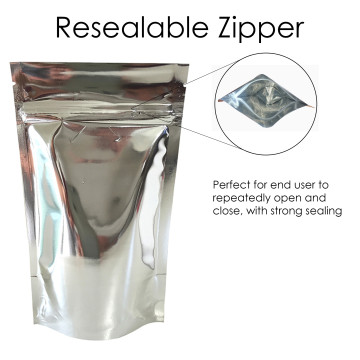 150g Silver Shiny Stand Up Pouch/Bag with Zip Lock [SP3]