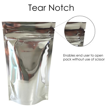 150g Silver Shiny Stand Up Pouch/Bag with Zip Lock [SP3]
