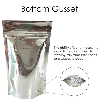 150g Silver Shiny Stand Up Pouch/Bag with Zip Lock [SP3]
