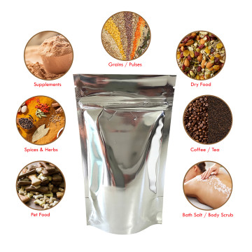 150g Silver Shiny Stand Up Pouch/Bag with Zip Lock [SP3]