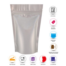 5kg Silver Matt Stand Up Pouch/Bag with Zip Lock [SP8]