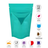 40g Turquoise Shiny Stand Up Pouch/Bag with Zip Lock [SP1]