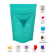 40g Turquoise Shiny Stand Up Pouch/Bag with Zip Lock [SP1]
