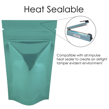 40g Turquoise Shiny Stand Up Pouch/Bag with Zip Lock [SP1]