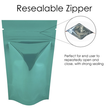 40g Turquoise Shiny Stand Up Pouch/Bag with Zip Lock [SP1]
