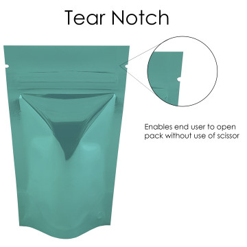 40g Turquoise Shiny Stand Up Pouch/Bag with Zip Lock [SP1]