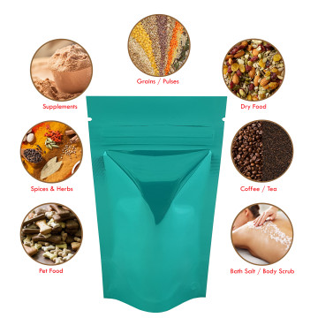 40g Turquoise Shiny Stand Up Pouch/Bag with Zip Lock [SP1]