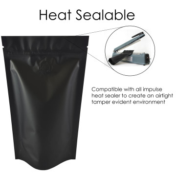 70g Matt Black With Valve Stand Up Pouch/Bag with Zip Lock [SP2]