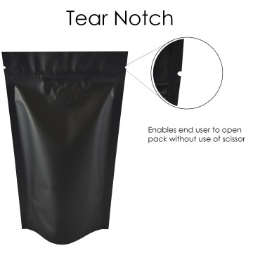 70g Matt Black With Valve Stand Up Pouch/Bag with Zip Lock [SP2]
