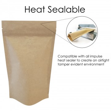 150g Kraft Paper With Valve Stand Up Pouch/Bag with Zip Lock [SP3]