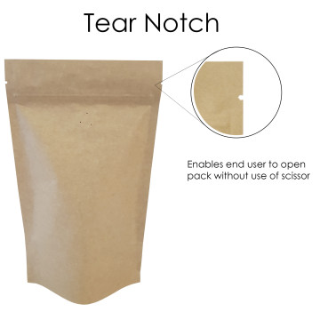 150g Kraft Paper With Valve Stand Up Pouch/Bag with Zip Lock [SP3]