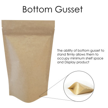 150g Kraft Paper With Valve Stand Up Pouch/Bag with Zip Lock [SP3]