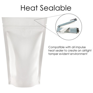 500g White Shiny Stand Up Pouch/Bag with Zip Lock [SP5]