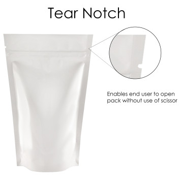 500g White Shiny Stand Up Pouch/Bag with Zip Lock [SP5]