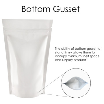 500g White Shiny Stand Up Pouch/Bag with Zip Lock [SP5]