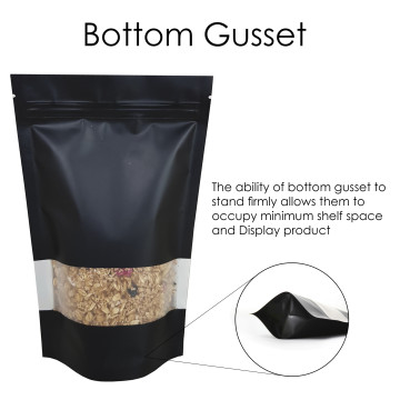 40g Window Black Matt Stand Up Pouch/Bag with Zip Lock [SP1] 