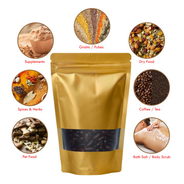 40g Window Gold Matt Stand Up Pouch/Bag with Zip Lock [SP1] 