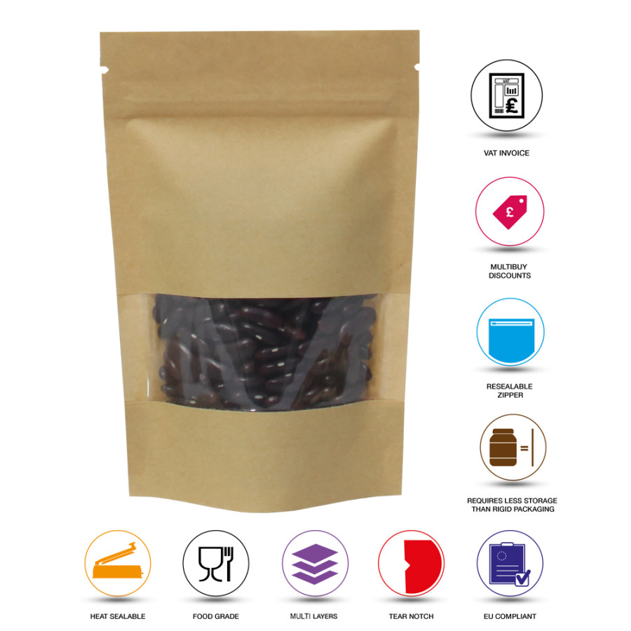 Kraft zip lock best sale bags
