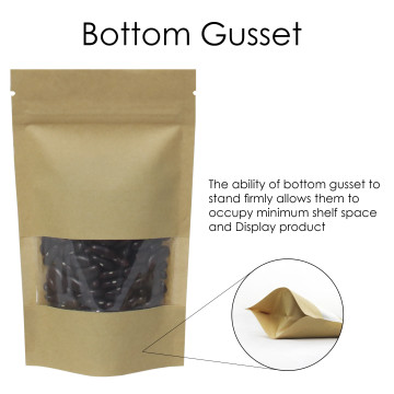 100g Window Kraft Paper Stand Up Pouch/Bag with Zip Lock [SP9]
