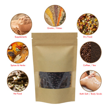 100g Window Kraft Paper Stand Up Pouch/Bag with Zip Lock [SP9]