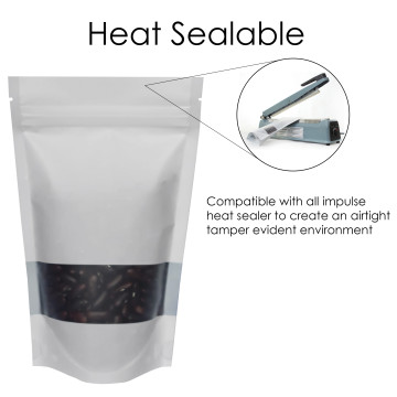 500g Window White Matt Stand Up Pouch/Bag with Zip Lock [SP5]