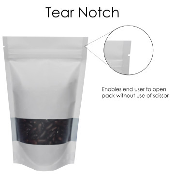 500g Window White Matt Stand Up Pouch/Bag with Zip Lock [SP5]