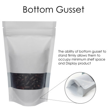 500g Window White Matt Stand Up Pouch/Bag with Zip Lock [SP5]