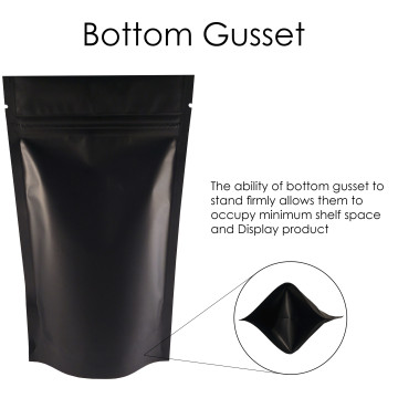 70g Black Matt Stand Up Pouch/Bag with Zip Lock [SP2]