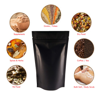70g Black Matt Stand Up Pouch/Bag with Zip Lock [SP2]