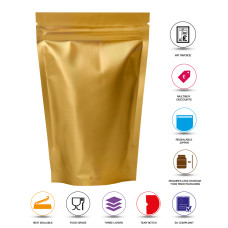 1kg Gold Matt Stand Up Pouch/Bag with Zip Lock [SP6]