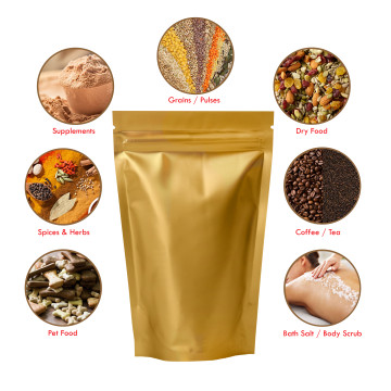 70g Gold Matt Stand Up Pouch/Bag with Zip Lock [SP2]