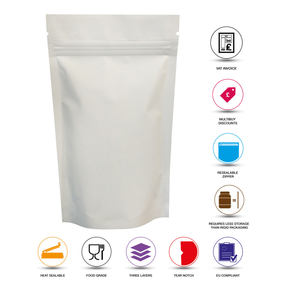 White zipper sales pouch