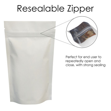 40g White Matt Stand Up Pouch/Bag with Zip Lock [SP1]